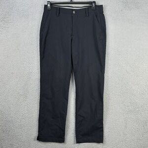 Under Armour Pants Golf Mens 34X30 Black Chino Flat‎ Front Performance Loose Fit
